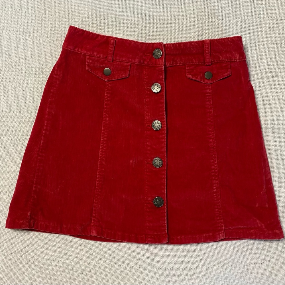 Red mini skirt